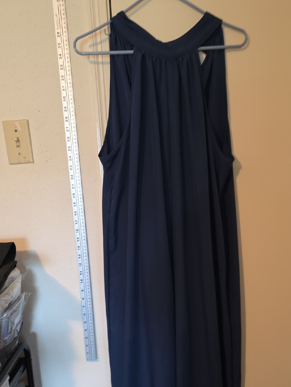 Navy Sleeveless Maxi Jumper With Backout - Picture 10 of 10